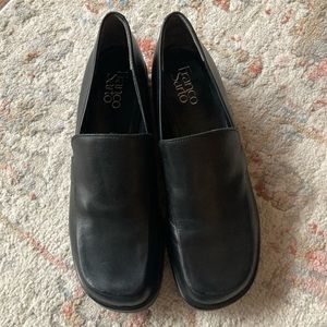 Black Leather Loafers Franco Sarto slip on genuine leather loafers